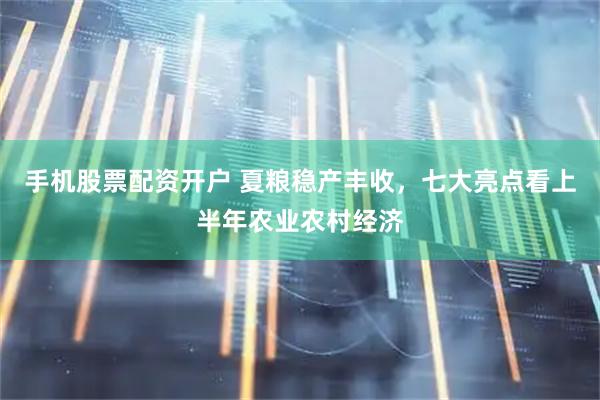 手机股票配资开户 夏粮稳产丰收，七大亮点看上半年农业农村经济
